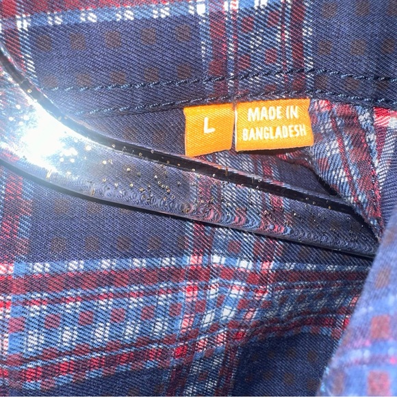 Hugo Boss Blue Plaid Casual Button Down Shirt - Picture 3 of 4